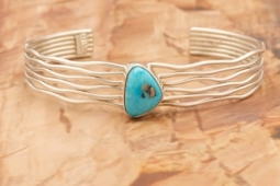 Native American Jewelry Sleeping Beauty Turquoise Sterling Silver Bracelet